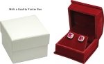 Navy Blue Color Luxury Velvet Multiple Use Earring Necklace Pendant Jewelry Gift Box for Wedding, Birthday, Valentine' Day, Mother's Day, Christmas...Comes with an Extra Individual White Packer Box Size 2.15〞(W)*2.15〞(D)*1.65〞(H)( Jewelry not included) - Image 2